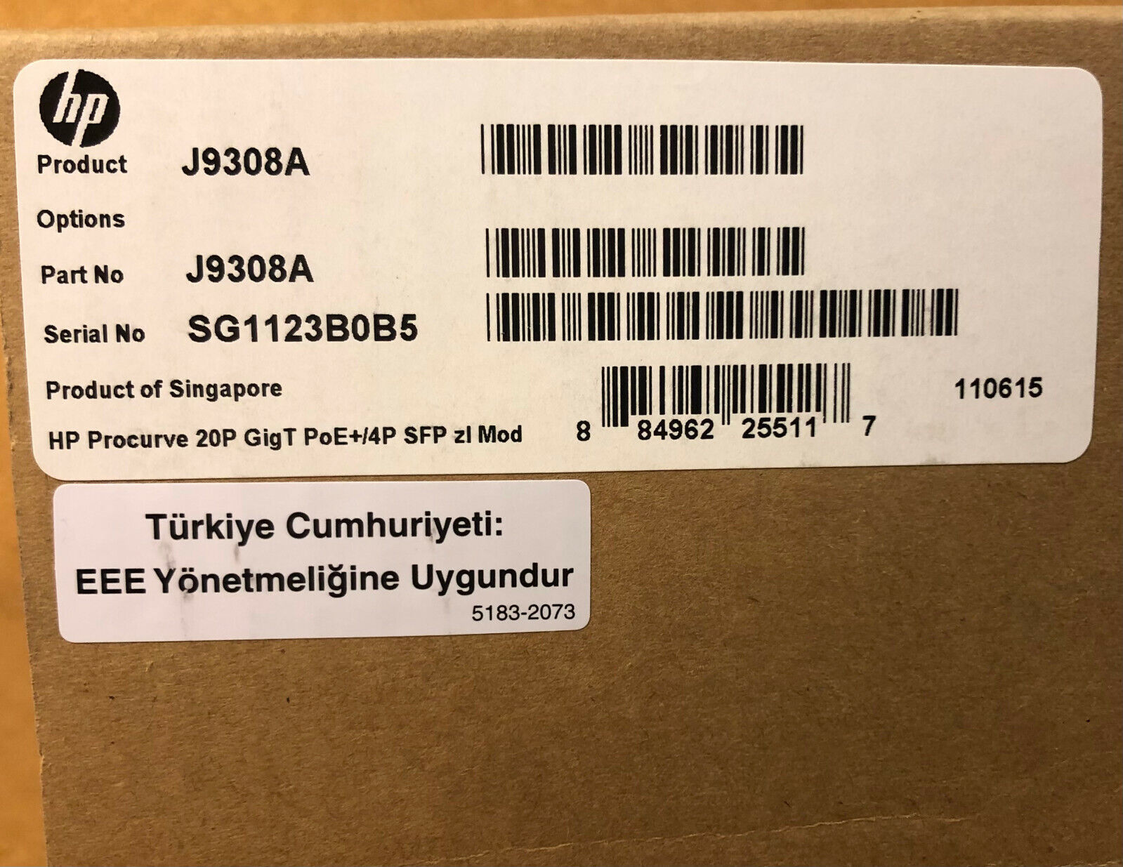 HPE J9308A 20-Port 10/100/1000 Gigabit PoE+/4-Port Mini-GBIC zl Module 20x RJ45 4x SFP.