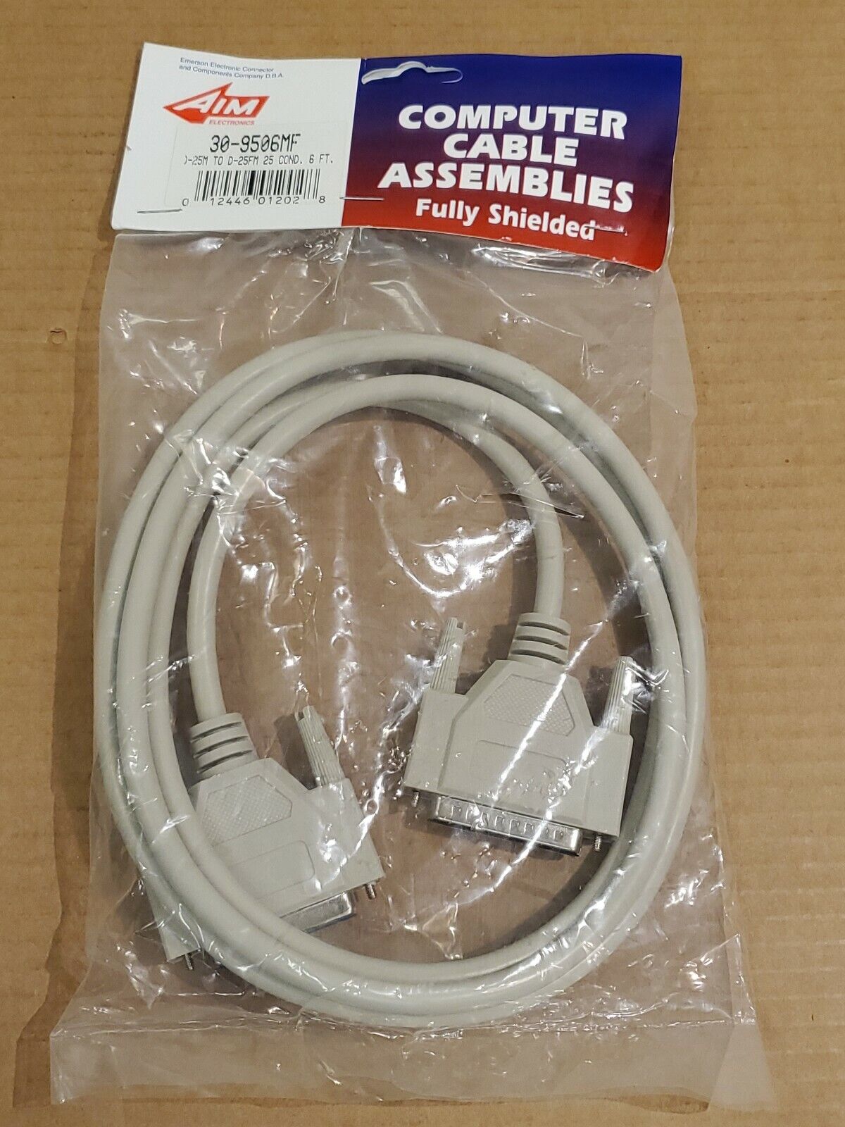 AIM Emerson Cable 30-9506MF D-25M To D-25FM 25 Cond 6 FT Feet Fully Shielded.