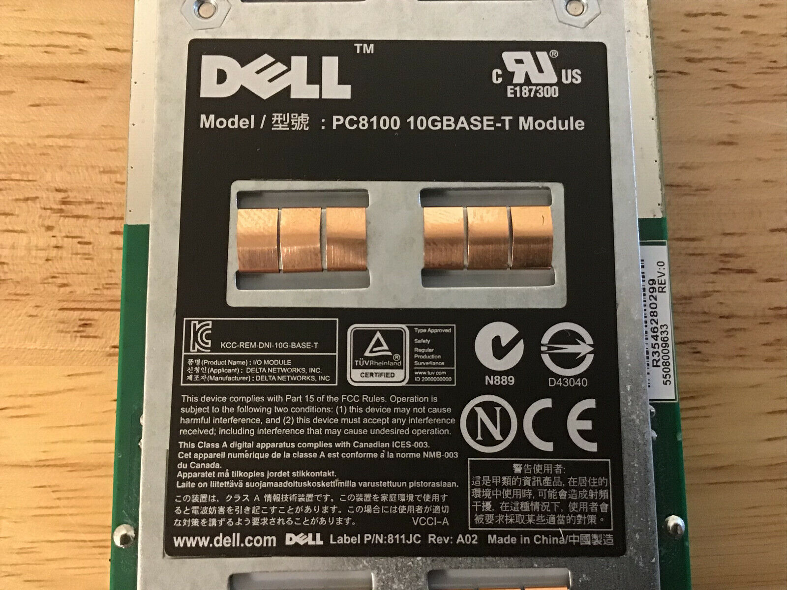 Dell PowerConnect 10GBASE-T Module HPP69 4-Port RJ45 Quad 10Gigabit Copper.