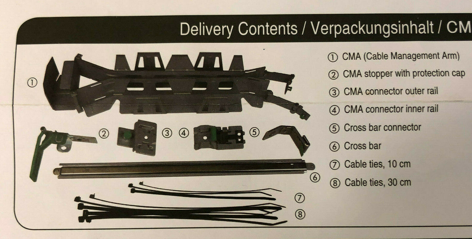 Fujitsu CMA-2U Mounting Kit 19 inch Cable Management A3C40124949.