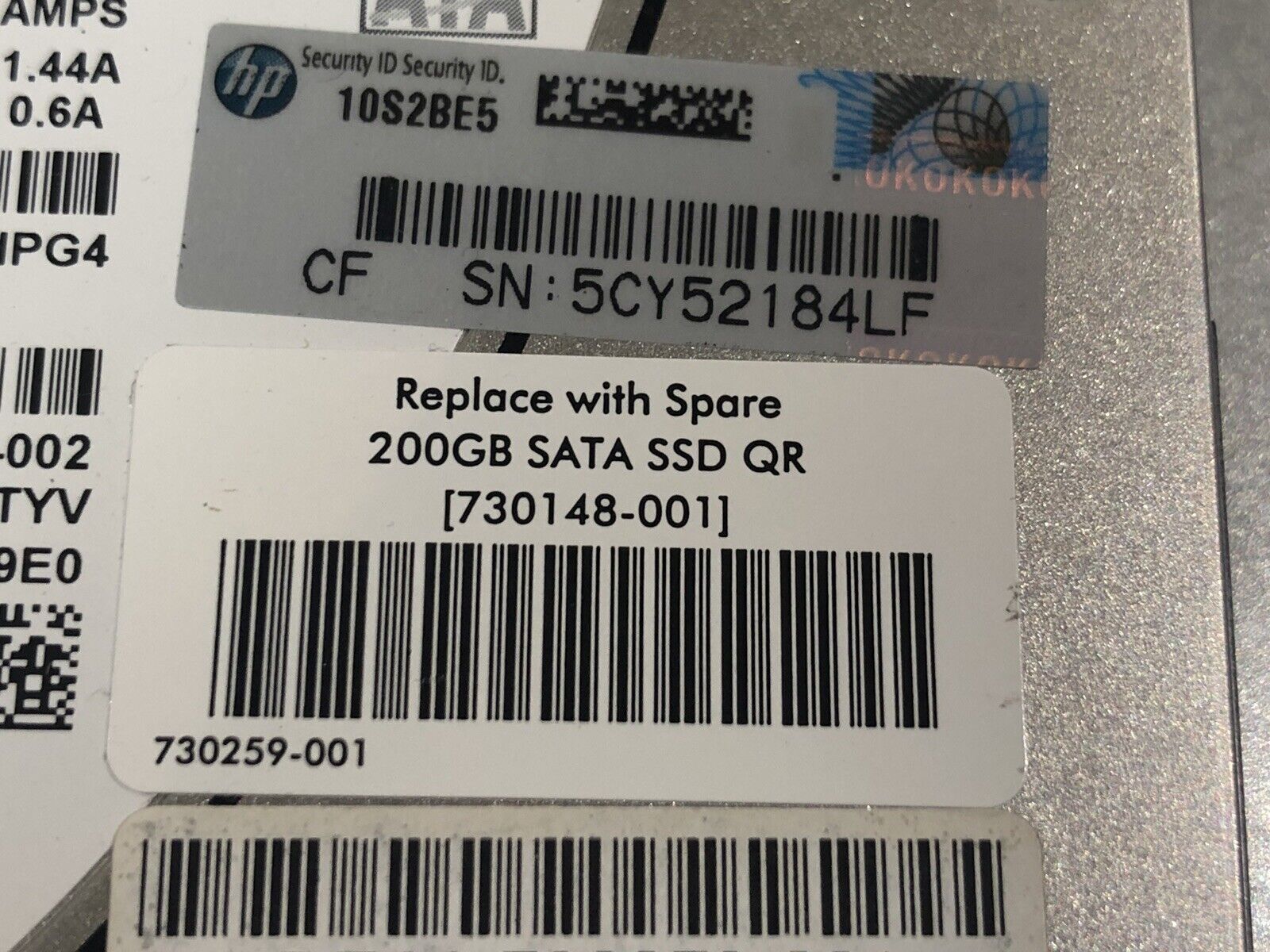 HP 730148-001 200 GB SATA 6Gb/s 2.5" SFF Write Intensive MLC SSD Solid State Drive