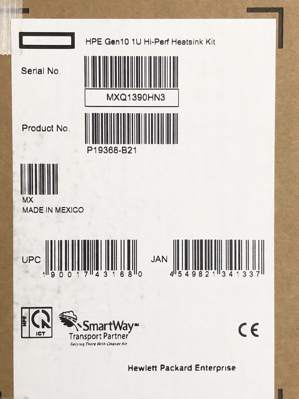 HPE P19368-B21 DL325 DL365 DL385 Gen10 G10 Plus and V2 High Performance Heatsink Kit 1U AMD.