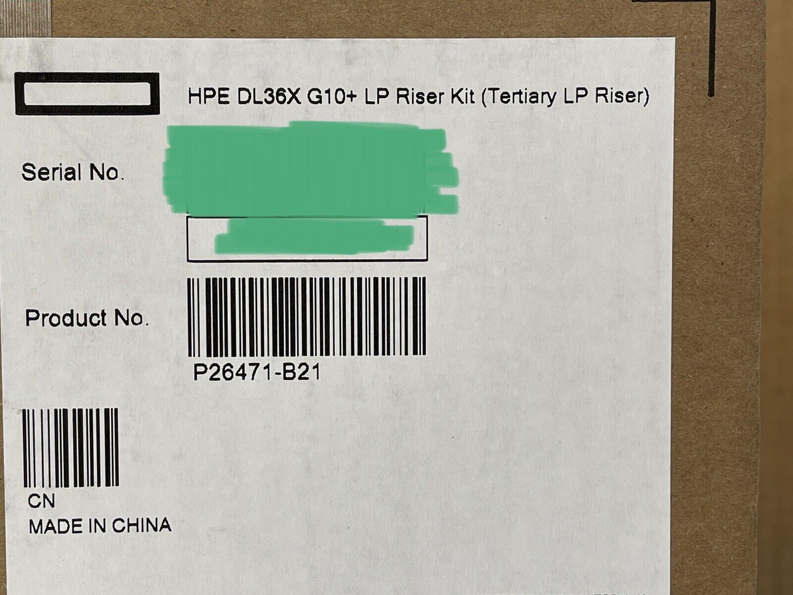 HPE P26471-B21 ProLiant DL36X DL360 DL365 Gen10+ Plus LP Low Profile Riser Kit.