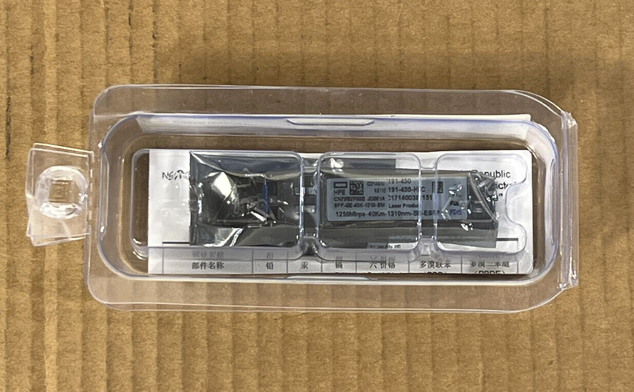 HPE JD061A X125 SFP LH4 1250Mbps LC-LC Single-Mode SMF 1310nm 40km Transceiver