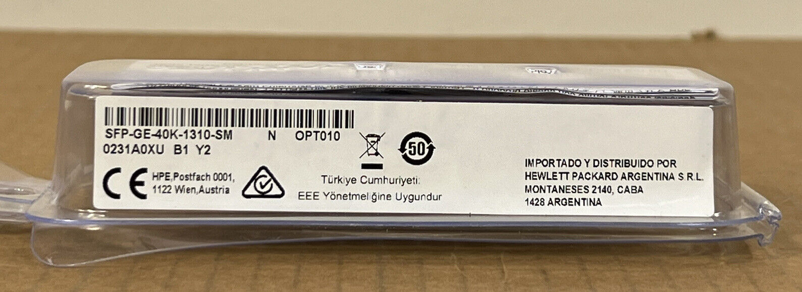 HPE JD061A X125 SFP LH4 1250Mbps LC-LC Single-Mode SMF 1310nm 40km Transceiver