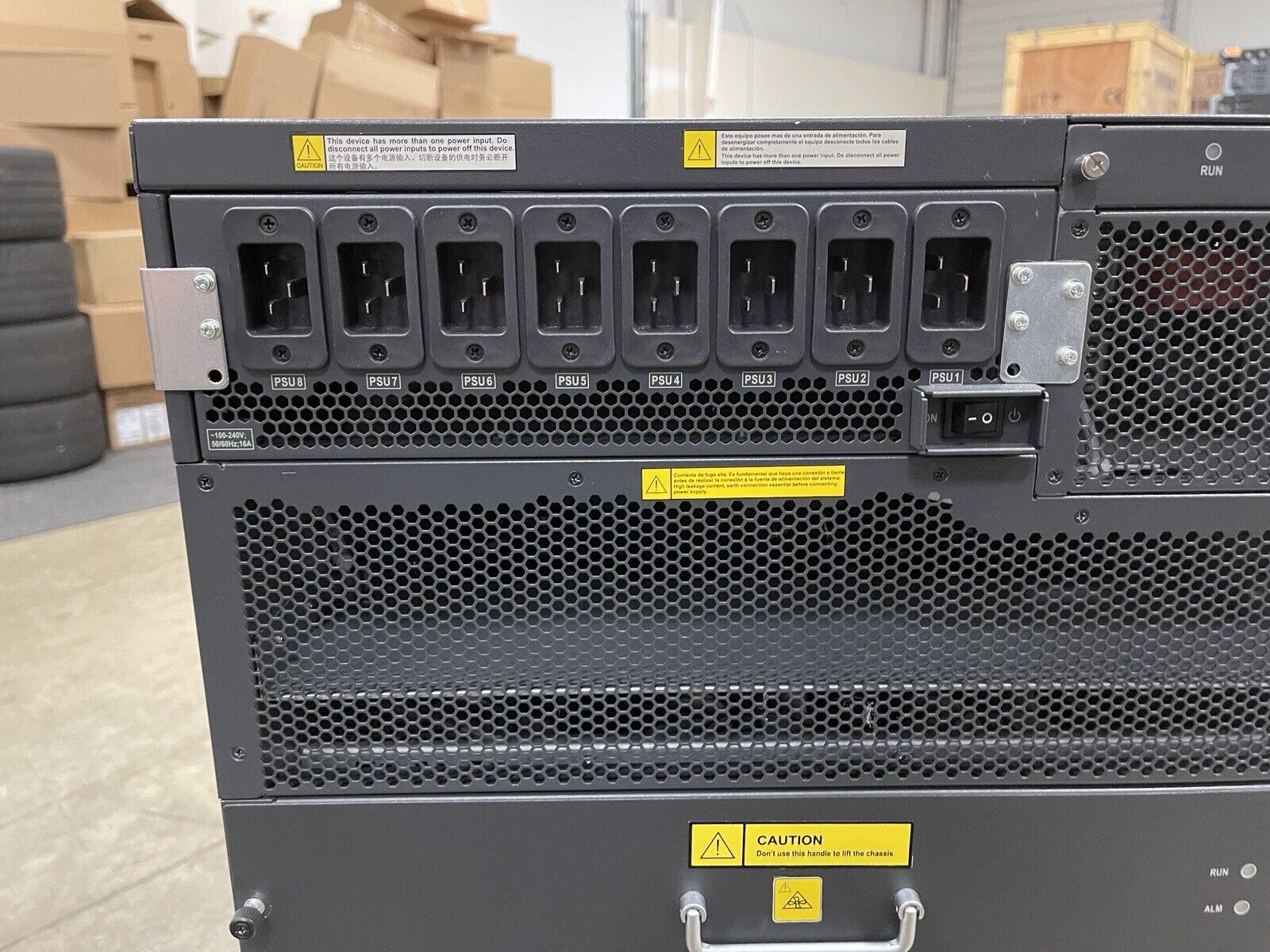 HP FlexFabric 12508E Switch Chassis LG782A 8x AC 2KW PSU 2x Fan Module