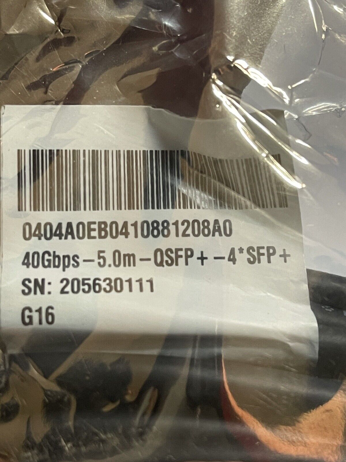 HP JG331A HPE FlexNetwork X240 40G QSFP+ to 4x 10G SFP+ 5M Splitter Cable 4X10G.