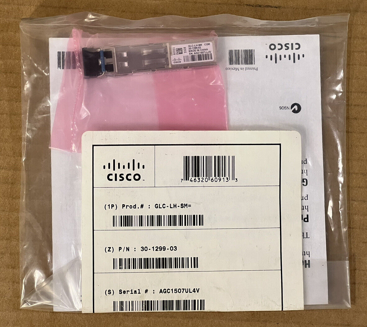 Cisco GLC-LH-SM SFP Transceiver Module 1GE 1000BASE-LX/LH SMF MMF.