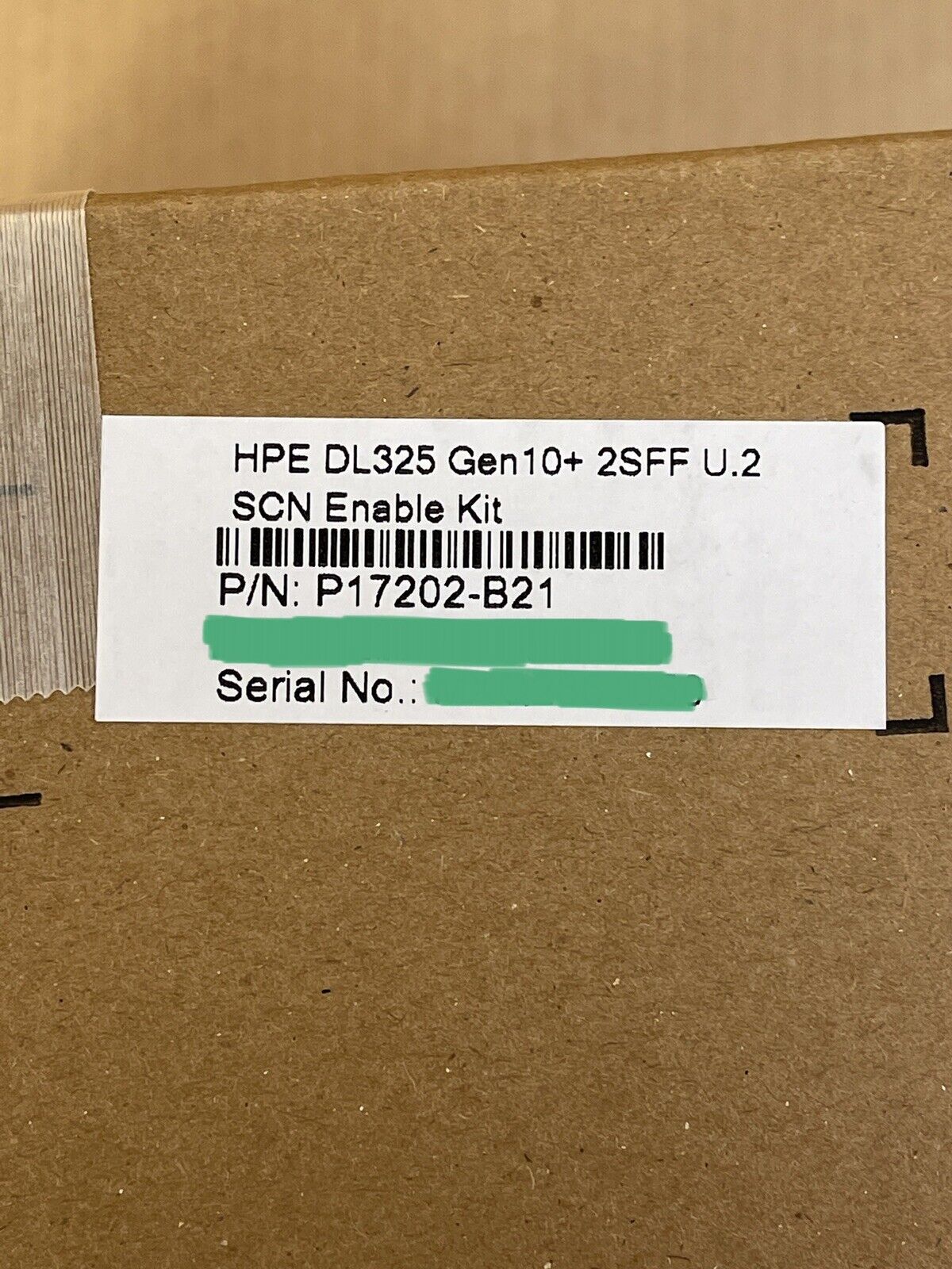 HPE P17202-B21 DL325 Gen10+ Plus 2SFF U.2 SCN Parts Kit Cage+Backplane+Power+Signal Cable.