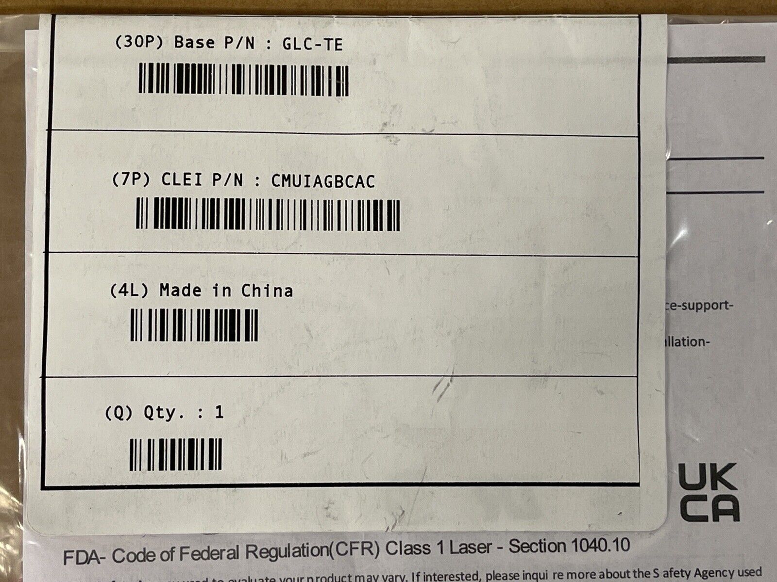 Cisco GLC-TE SFP Transceiver Module RJ45 1GE w/ Hologram 1000BASE-T.