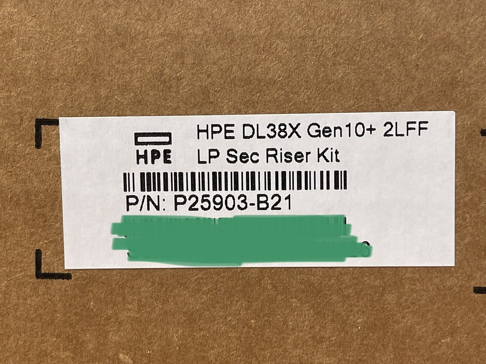 HPE P25903-B21 DL38x DL385 DL380 Gen10+ Plus 2LFF HDD/SSD LP Secondary Riser Kit SATA SAS.