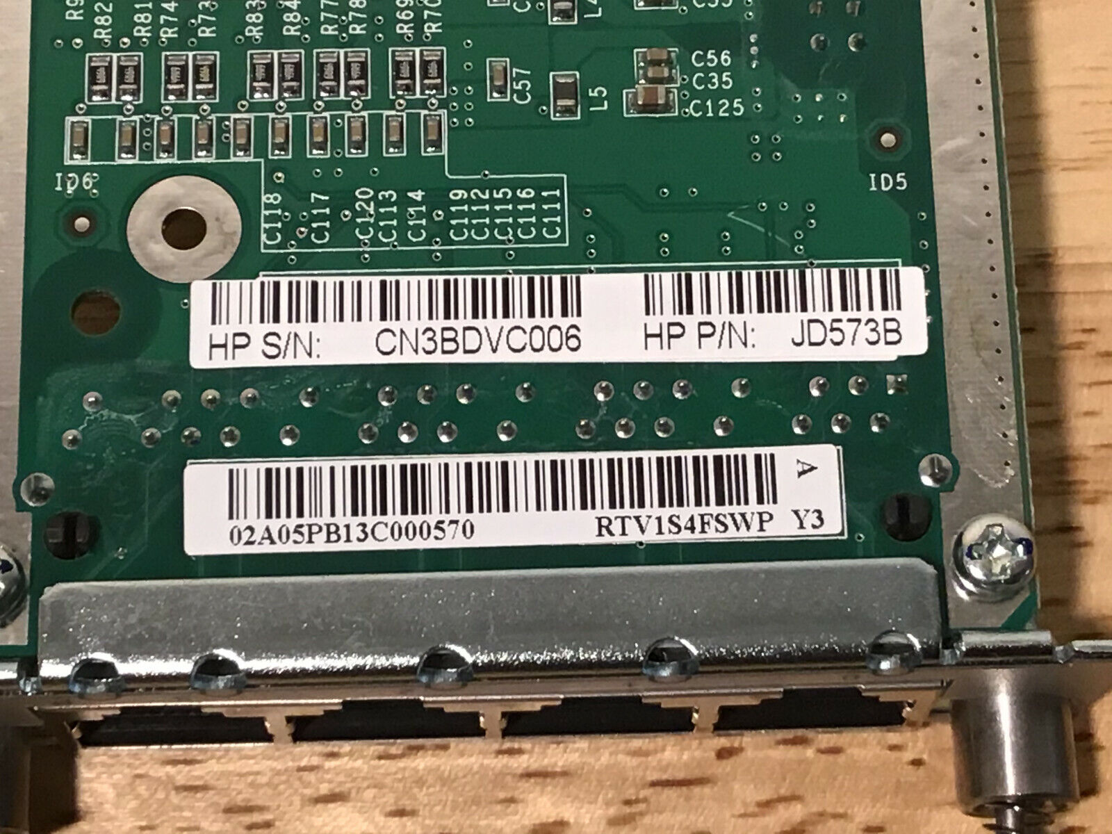 HP JD573B MSR 4-port 10/100Base-T Switch SIC Module JD573-61201.