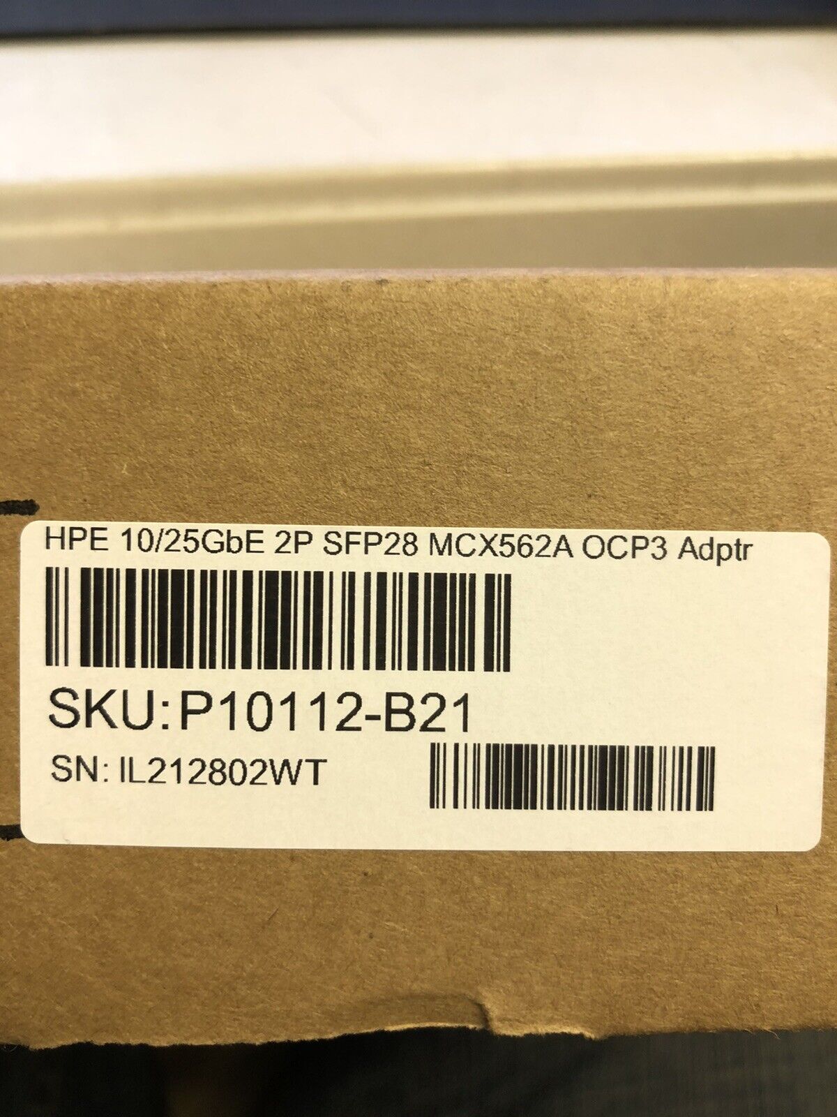 P10112-B21 HPE 10GbE 25GbE 2P SFP28 OCP3 Network Adapter NIC 2 Port 10GbE MLX G4 Gen10 Plus and V2 MCX562A-ACAI.