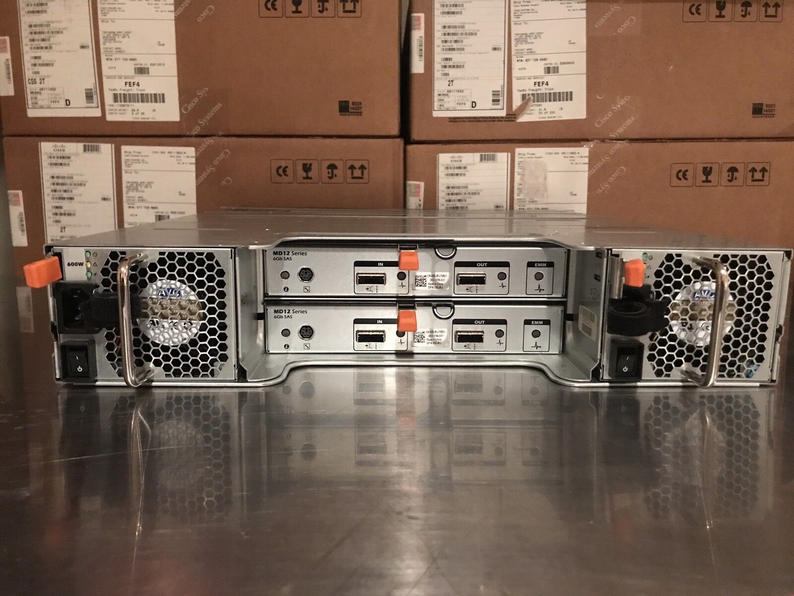 Dell PowerVault MD1220 24x 500GB SED SAS 7.2K Storage 2x EMM 12TB Bezel Rails.