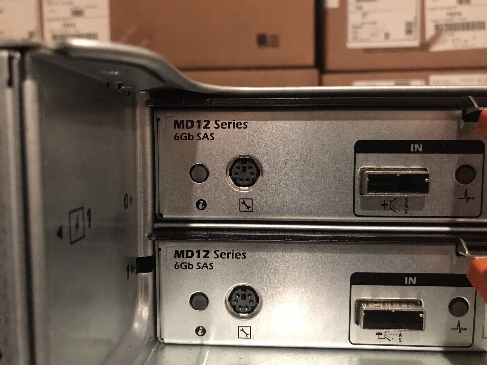 Dell PowerVault MD1220 24x 500GB SED SAS 7.2K Storage 2x EMM 12TB Bezel Rails.