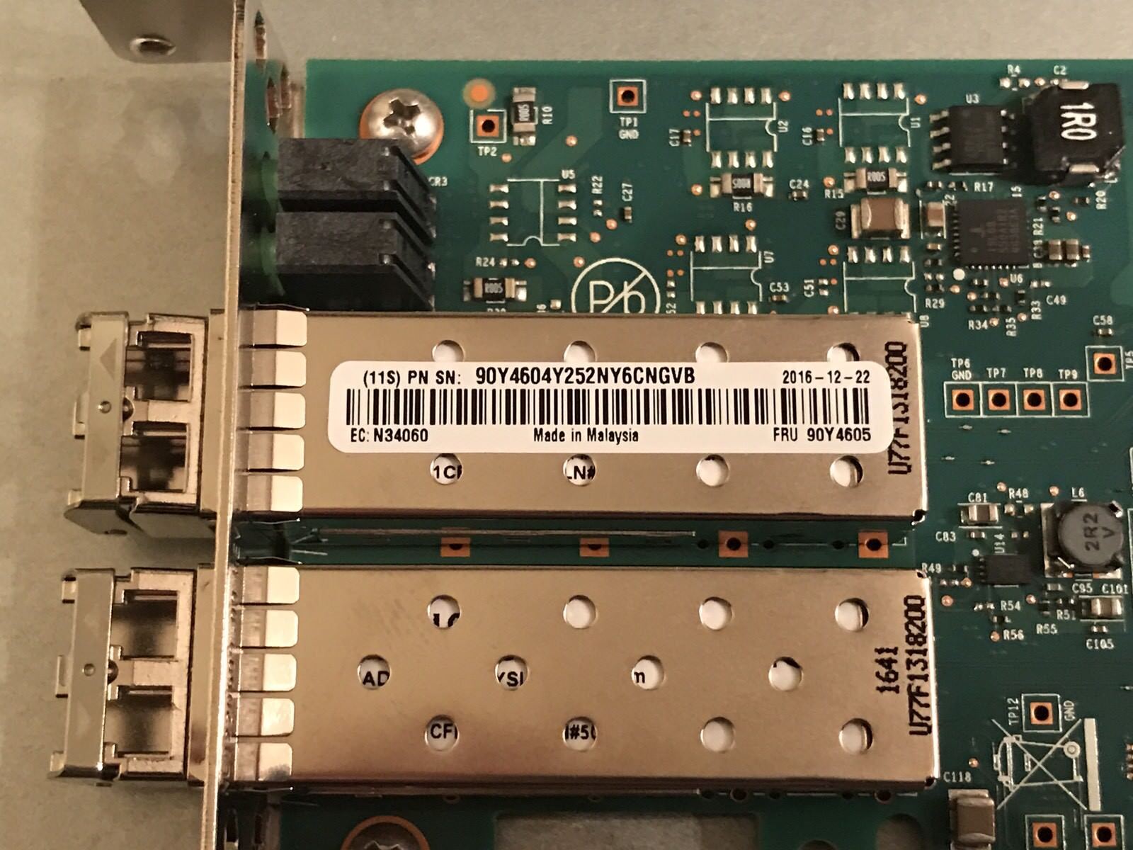 IBM Lenovo 90Y4605 QLogic 8200 CNA VFA 10GbE PCI-E Dual Port NIC+2x SFP+ SR LP+FH 10Gb.