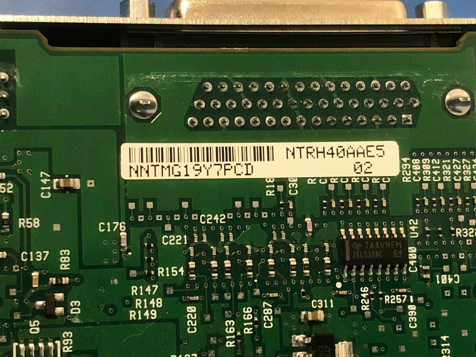 Nortel NTRH40AAE5 DSP PCI card 96 Port 1298MR Call Pilot MPB Board PCI.