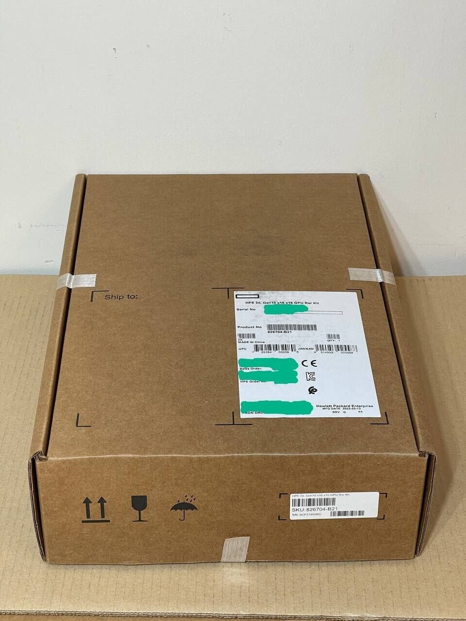 HPE 826704-B21 DL Gen10 PCIe x16/x16 GPU Riser Kit DL560 DL380 DL385 Secondary 871820-001 875060-001.