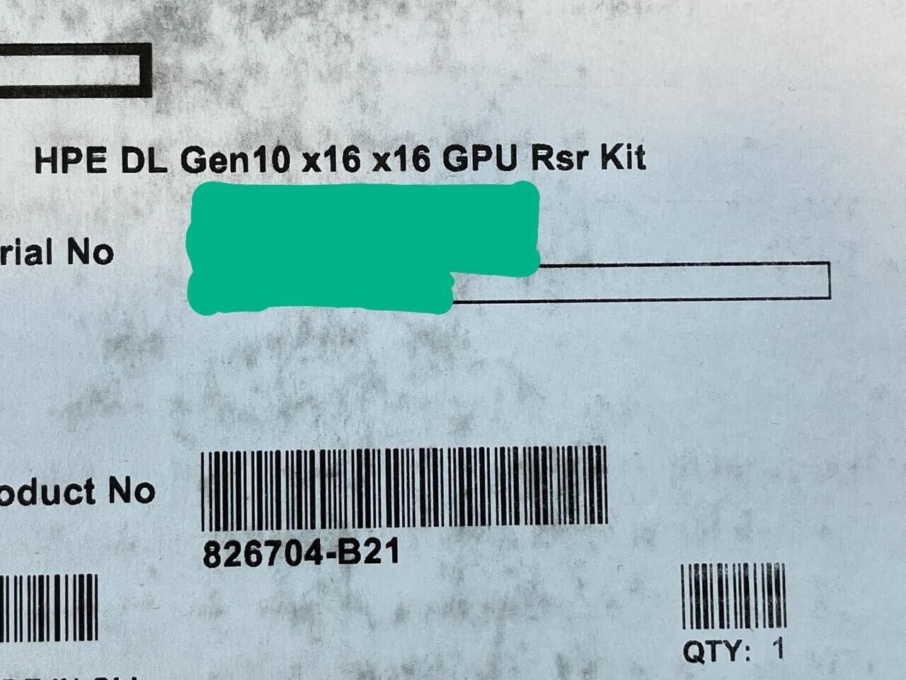 HPE 826704-B21 DL Gen10 PCIe x16/x16 GPU Riser Kit DL560 DL380 DL385 Secondary 871820-001 875060-001.