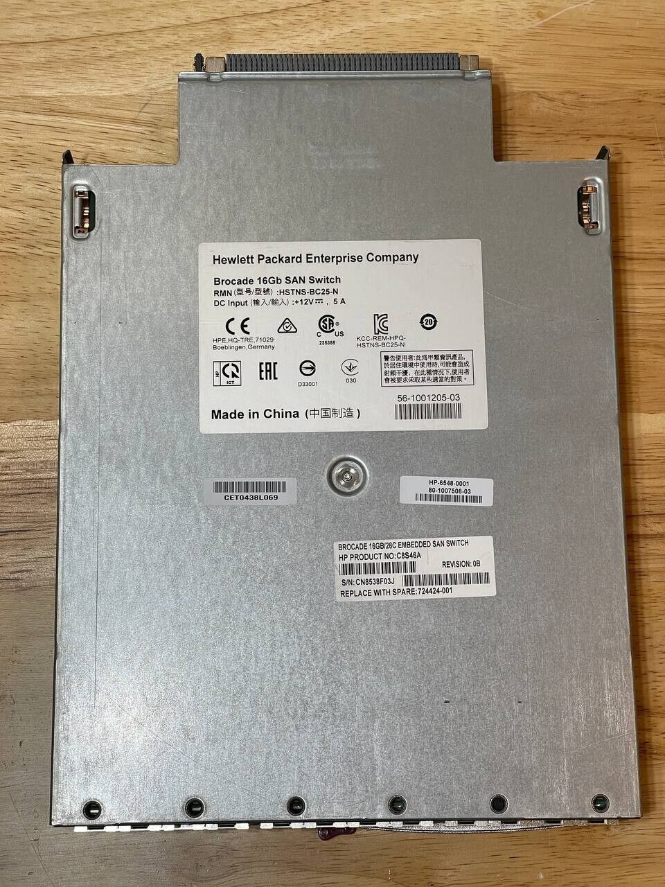 HP Brocade 724424-001 C8S46A 16Gb FC SAN Switch 28 ports Licensed BladeSystem C3000 C7000 80-1007508-03.