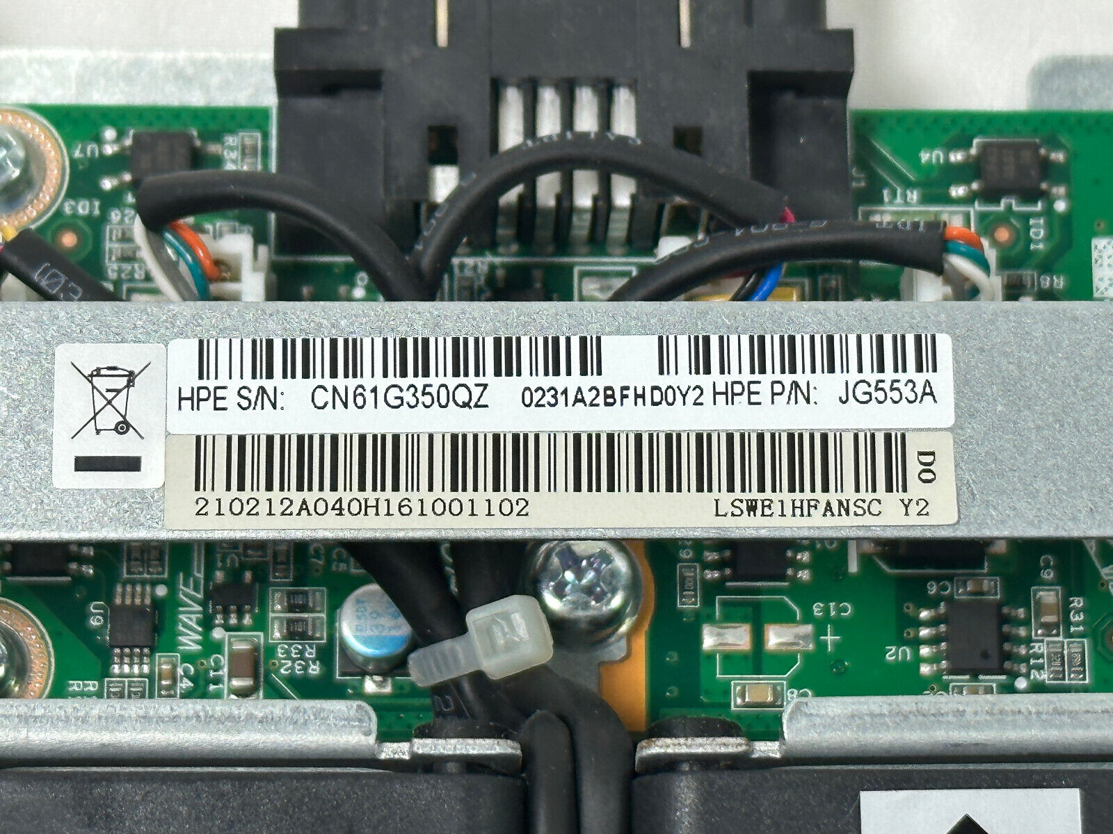 HPE JG553A X712 Back (Power Side) to Front (Port Side) Airflow High Volume Fan Tray.