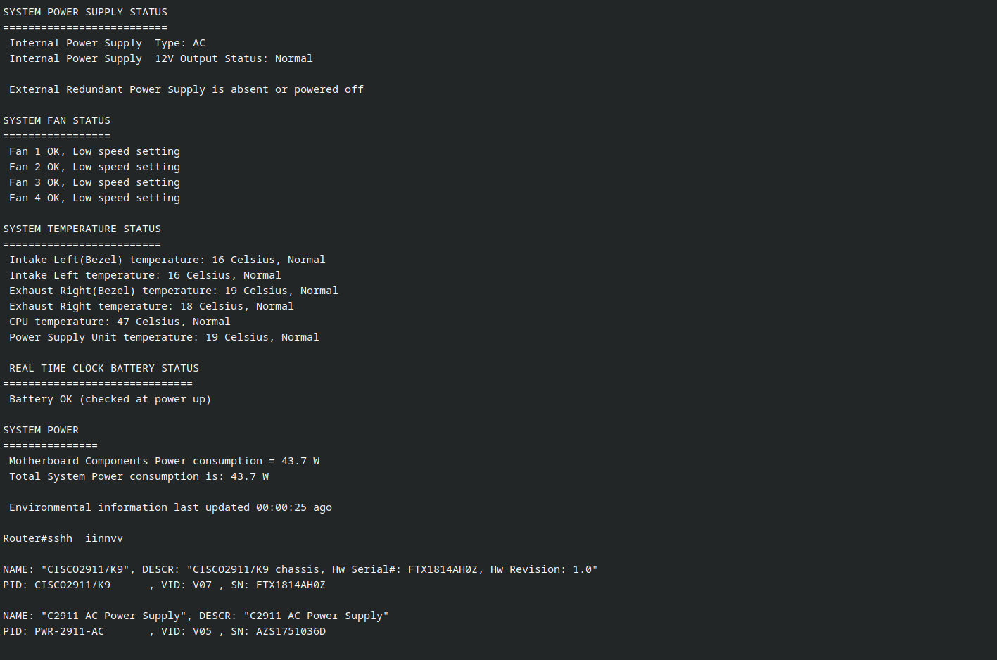 Cisco ISR 2911 Router 2x 1GbE 1x PSU 512MB RAM 256MB CF IPBaseK9 SecurityK9 Ears.