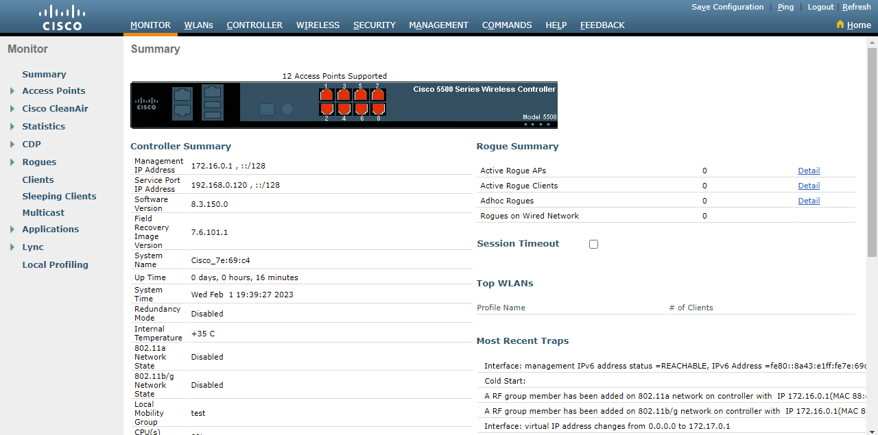 Cisco AIR-CT5508-12-K9 5500 Series Wireless LAN Controller SFP 12 AP CAPWAP PSU.
