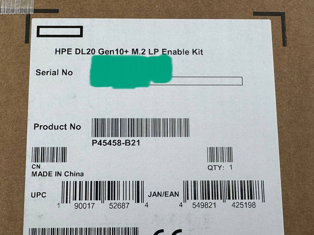 HPE P45458-B21 ProLiant DL20 Gen10+ M.2 LP Enable Kit