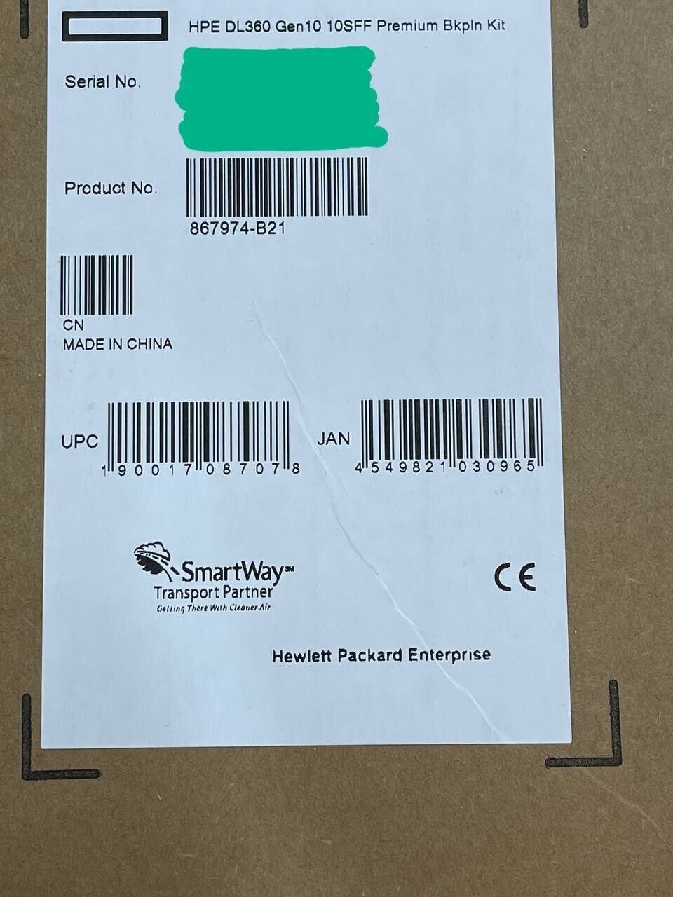 HPE 867974-B21 DL360+More Gen10 10x SFF 2.5 Premium Backplane Kit+Cables SATA/SAS/NVMe U.2.