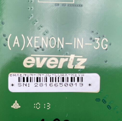 Evertz XE-IP32HX 32x HD/SD SDI BNC Input Module for Xenon Multi-Format Routers.