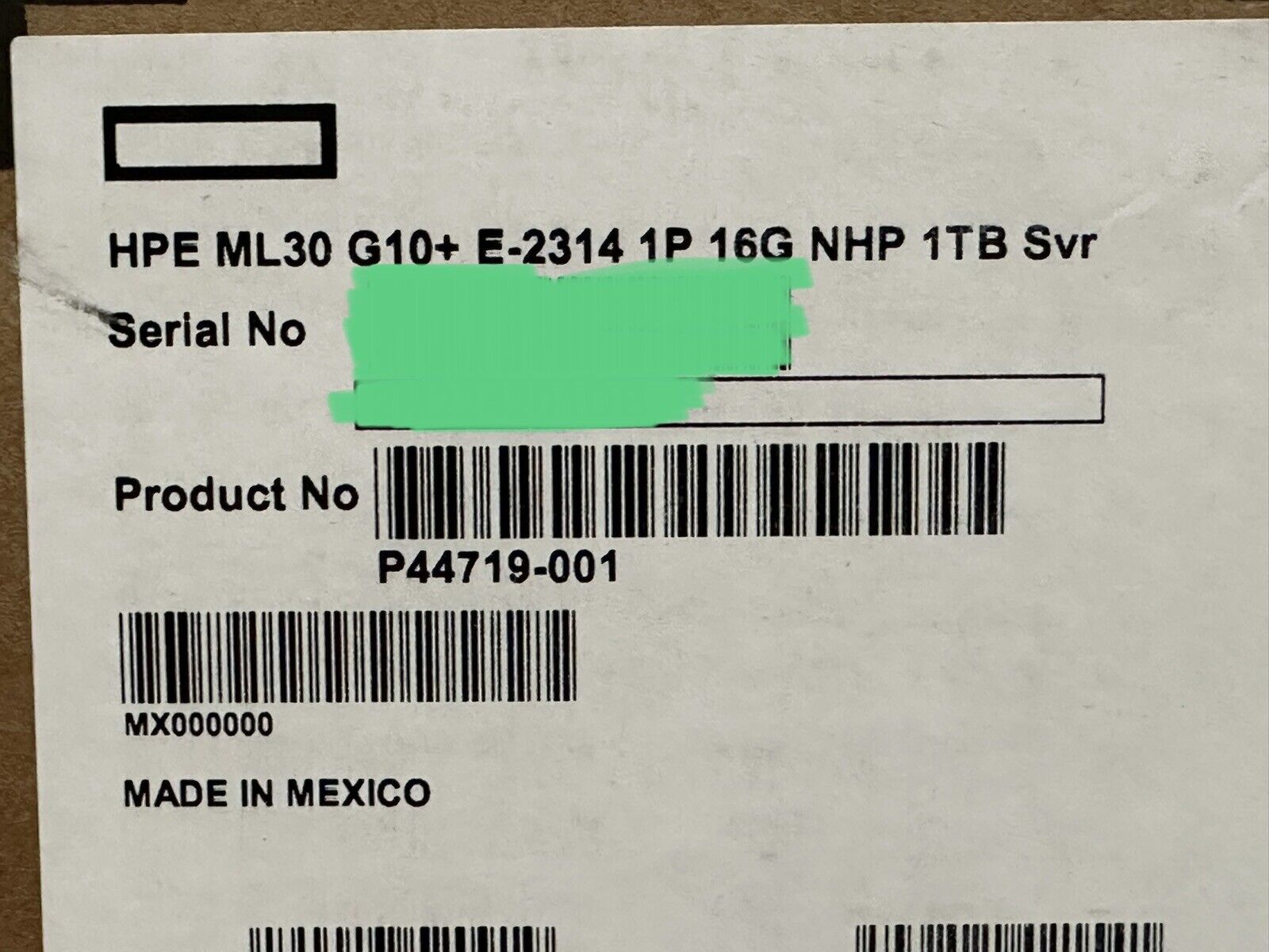 HPE P44719-001 ProLiant ML30 Gen10+Plus Xeon E-2314 2.80GHz 16GB RAM 1TB SATA HDD 4LFF-NHP (Non Hot Plug) 350W PSU.