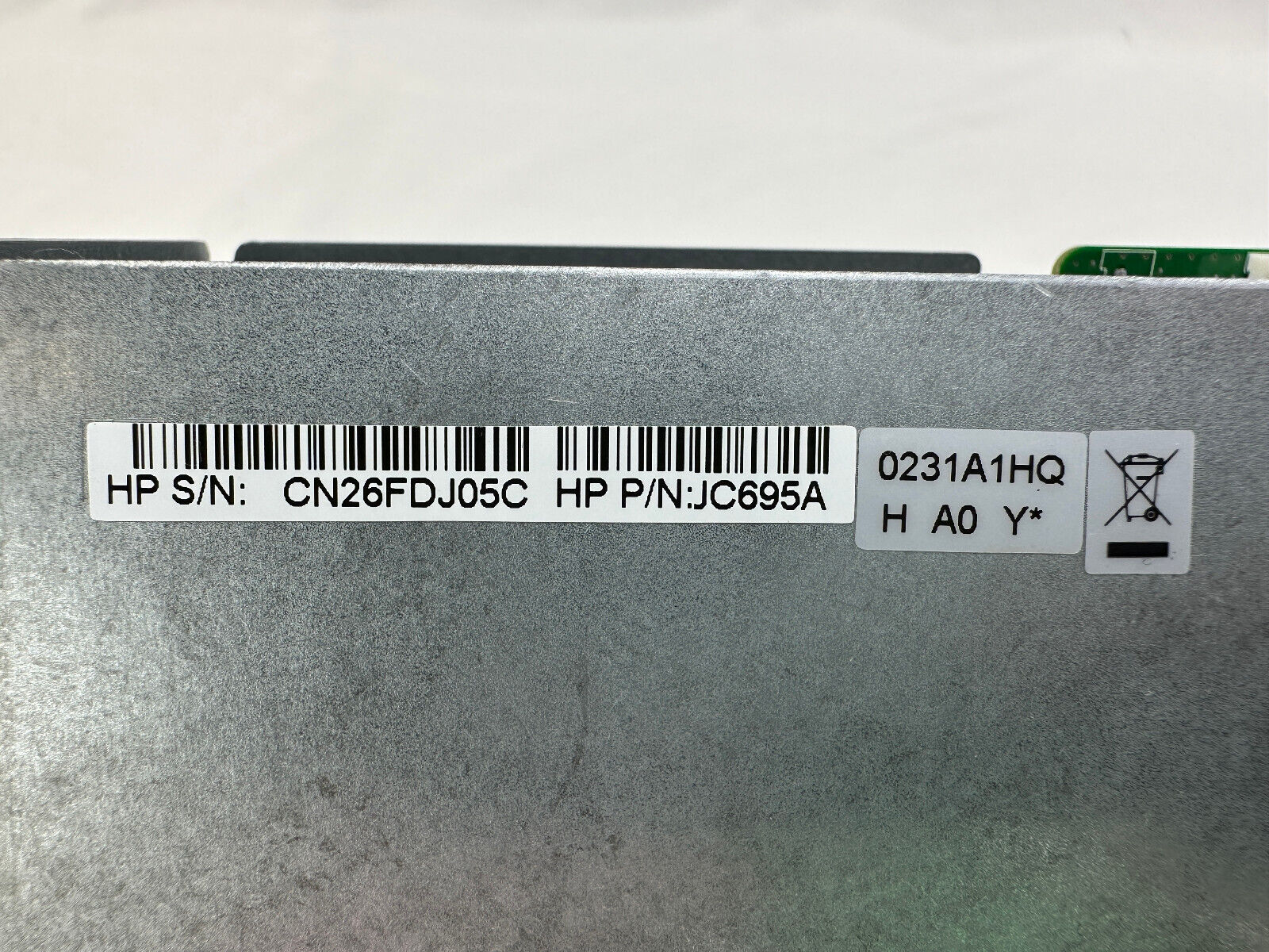 HPE JC695A A5830AF-96G Back (Power Side) to Front (Port Side) Airflow Fan Tray.