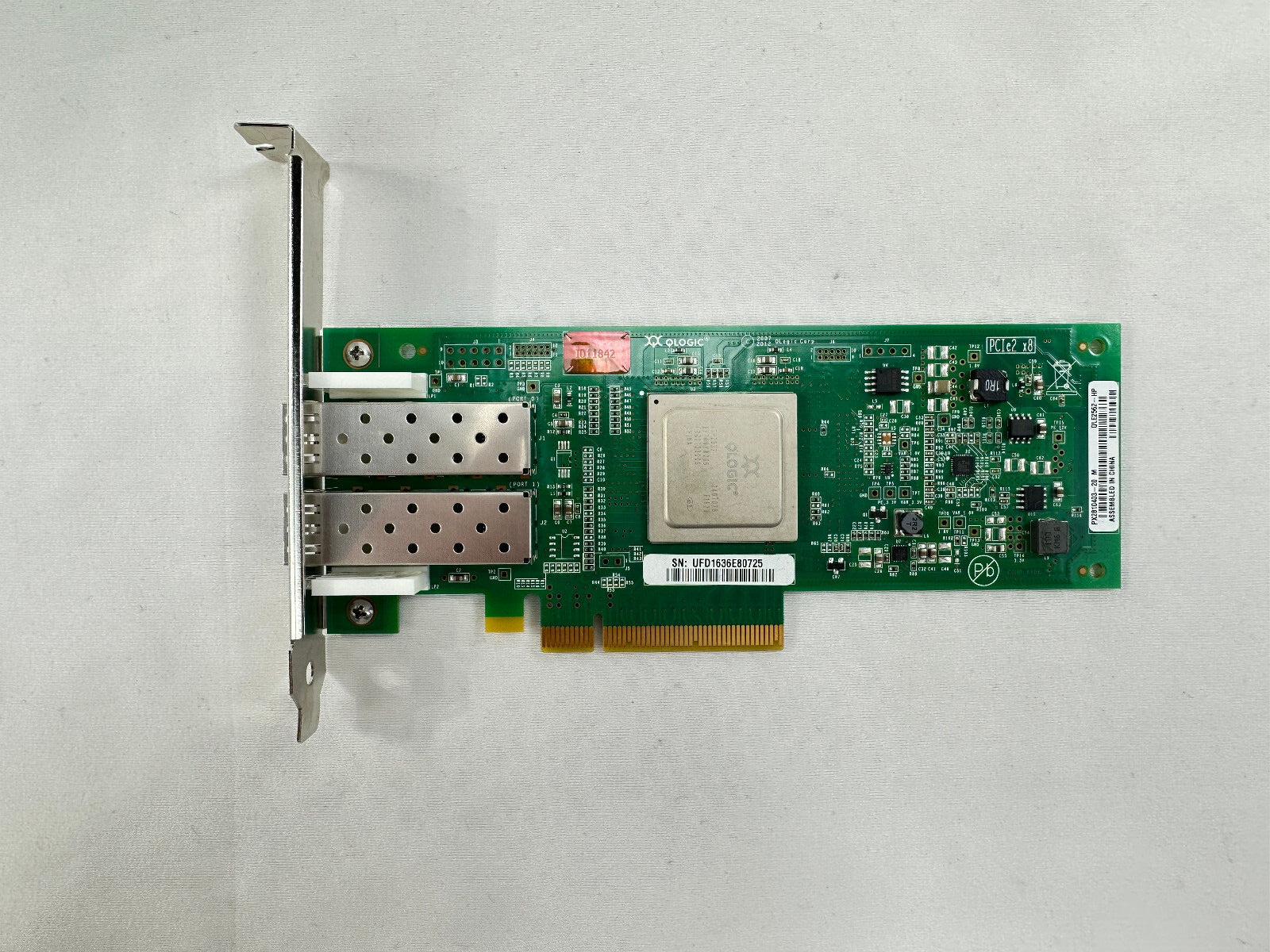 HP QLogic QLE2562 Dual Port 8Gb Fibre Channel HBA FC Full Height Bracket 2x SFP+.