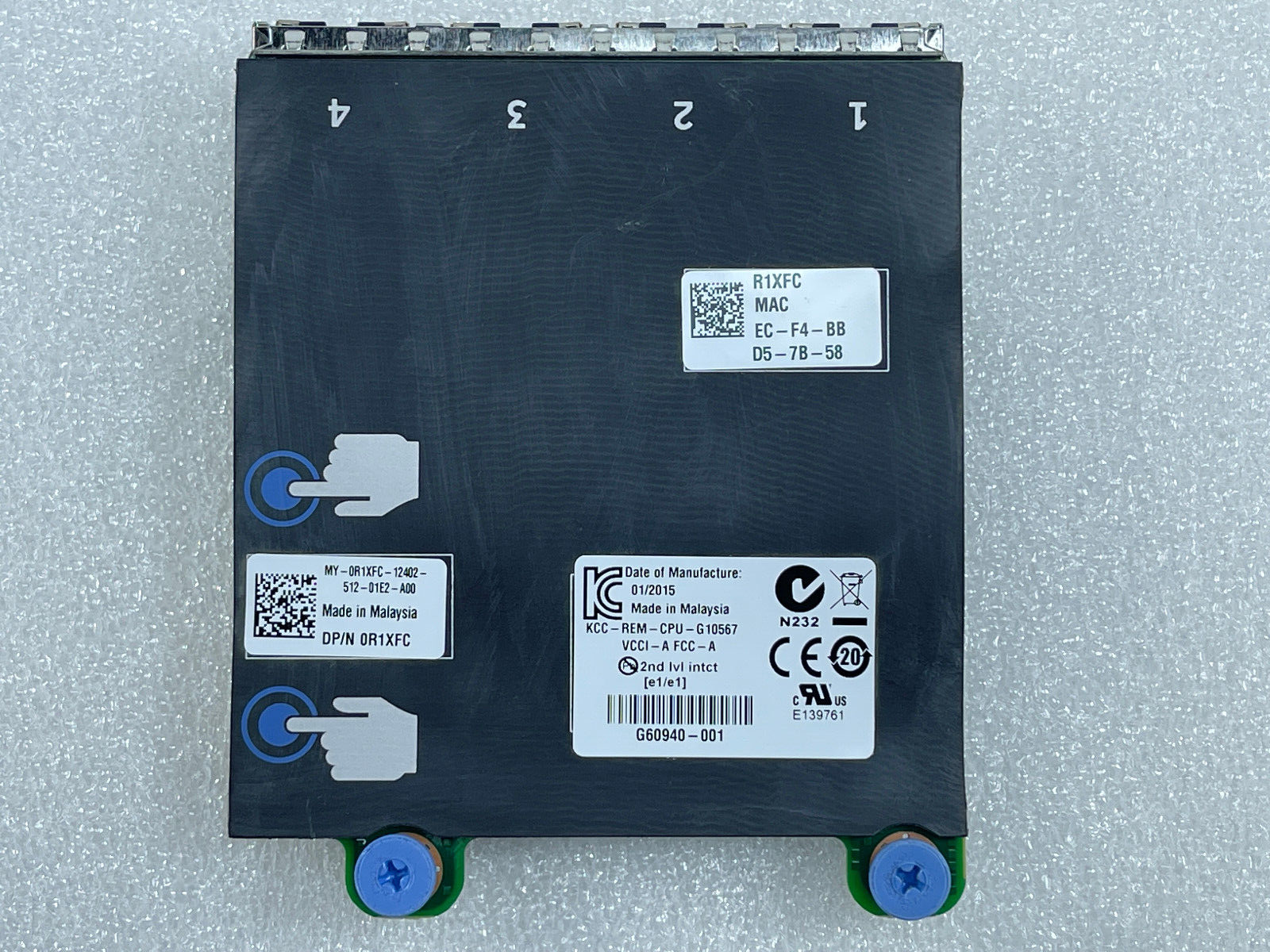 Dell Intel I350 4P 4x 1GbE RJ-45 rNDC Network Daughter Card R620 R720 R630 R640.