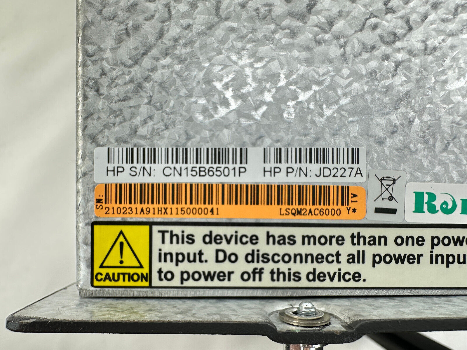 JD227A 6000W Switching Power Supply Unit for HPE FlexNetwork 7500 H3C S7500E PoE.