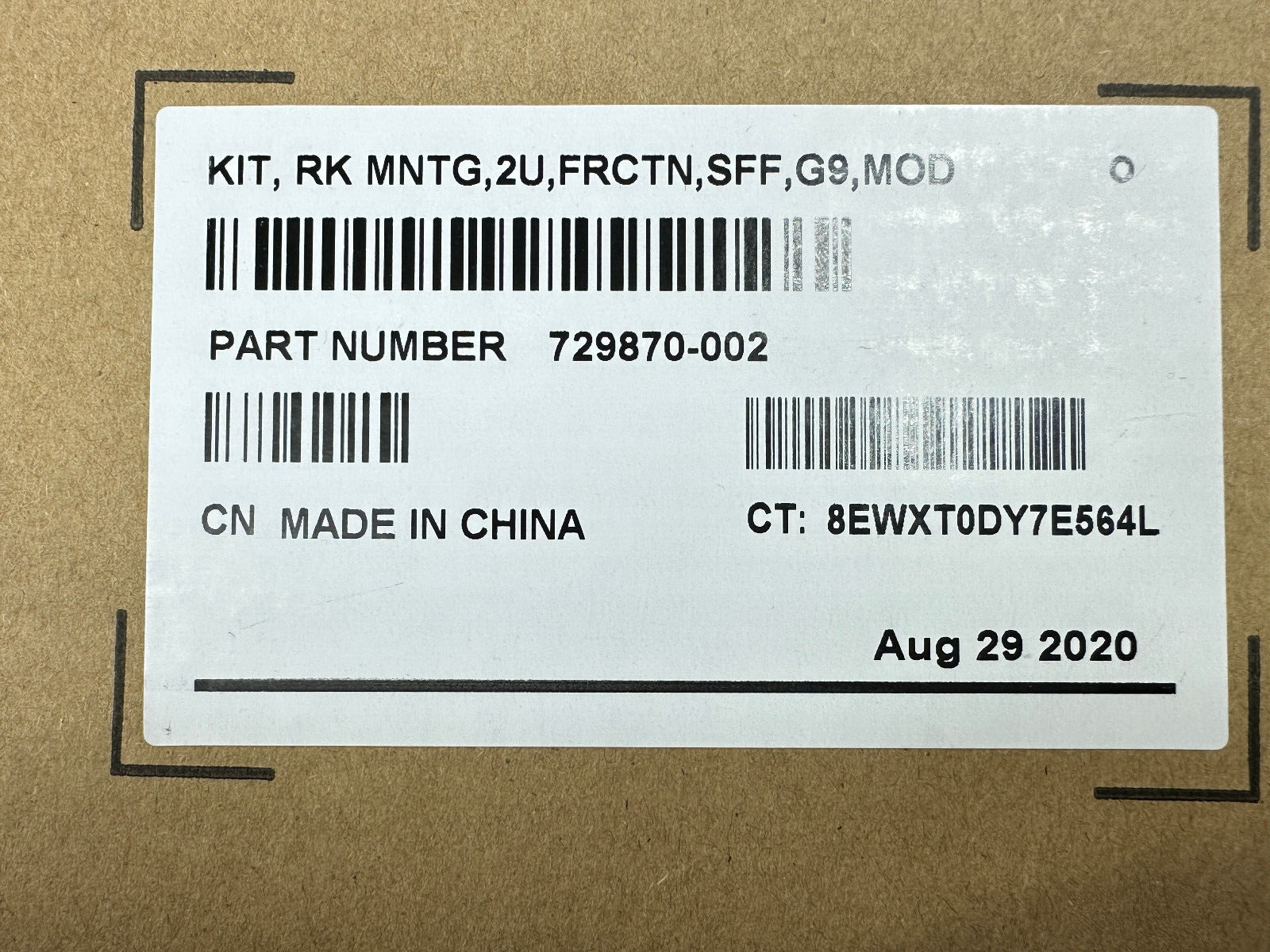 HPE 2U SFF Easy Install Friction Rail Kit DL180 DL380 DL385 G10 Gen10 G9 Gen9.