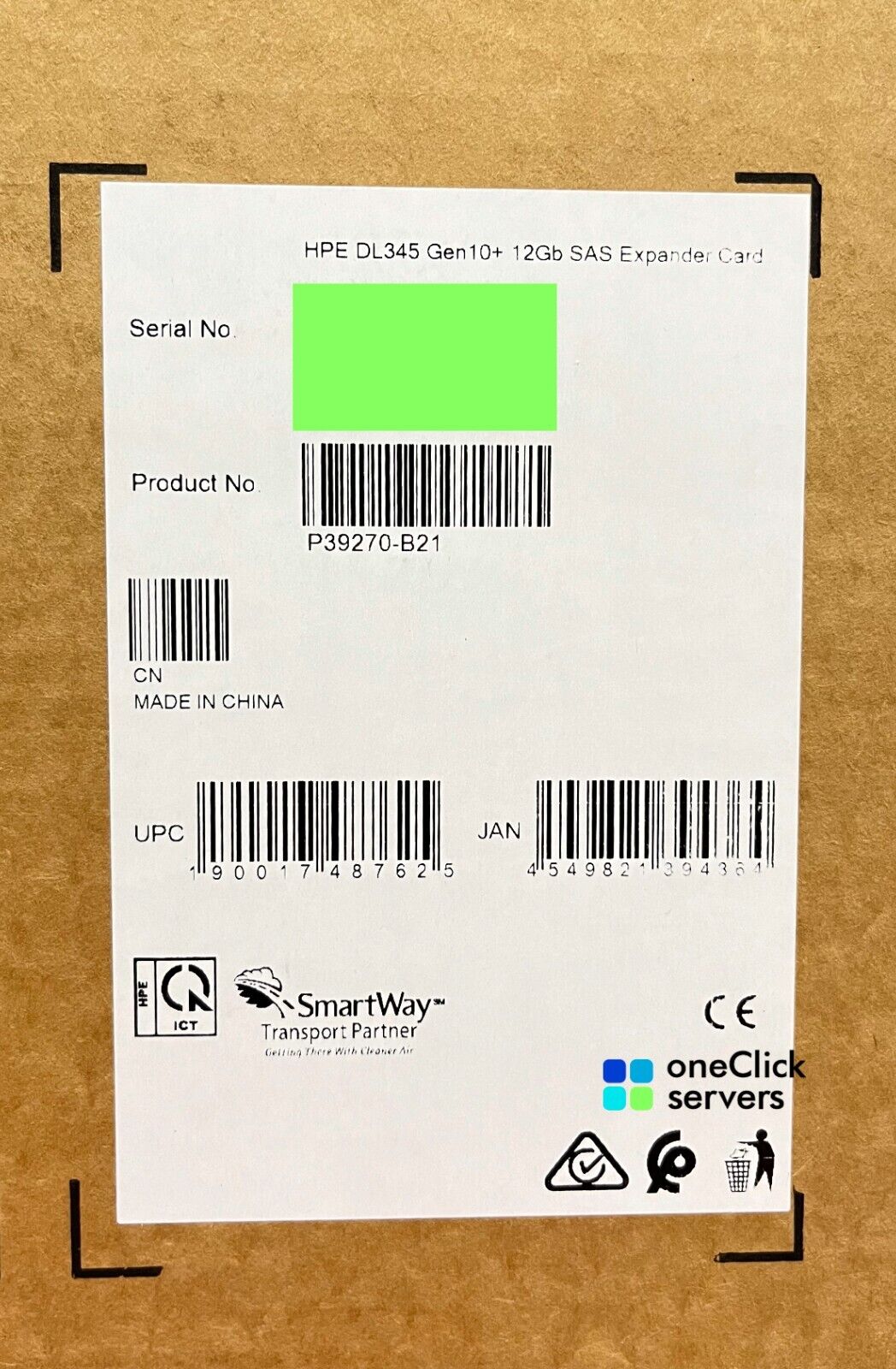 HPE ProLiant DL345 Gen10 Plus 24SFF 12Gb SAS/SATA Expander Card P39270-B21.