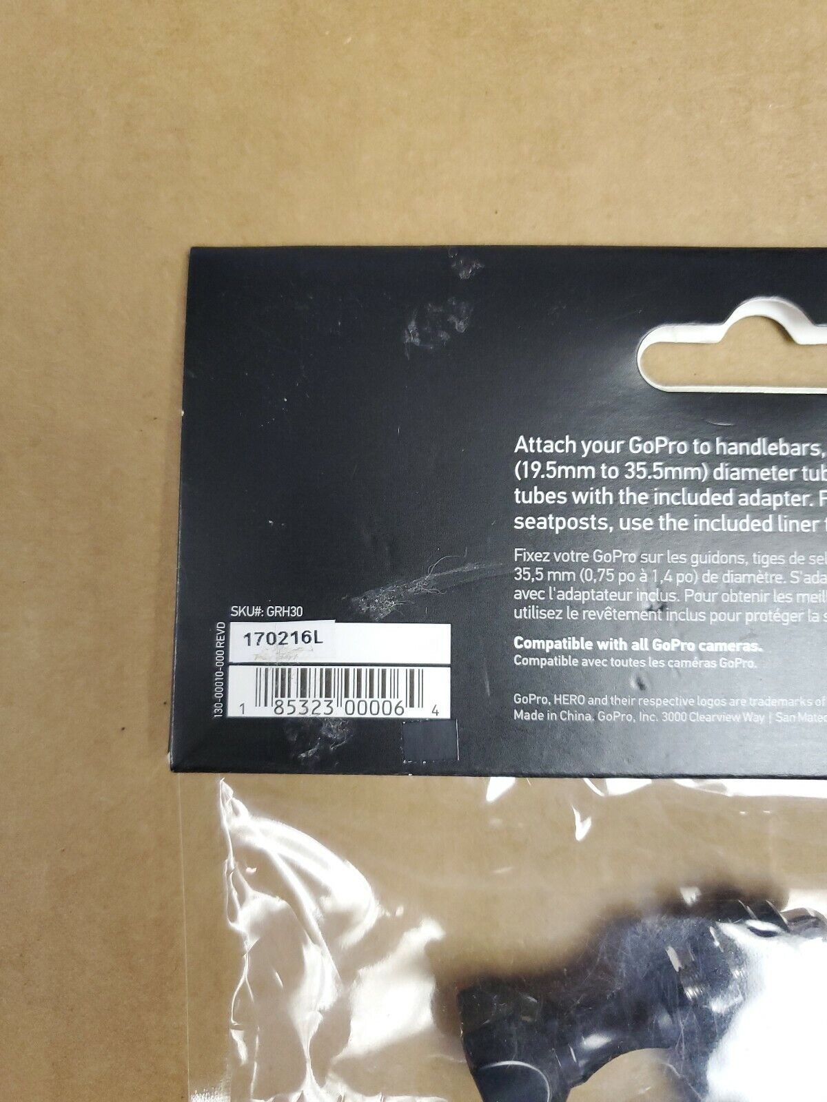 NEW GoPro GRH30 Handlebar Pole Seatpost Mount Fits .75" - 1.4" Diameter Go Pro