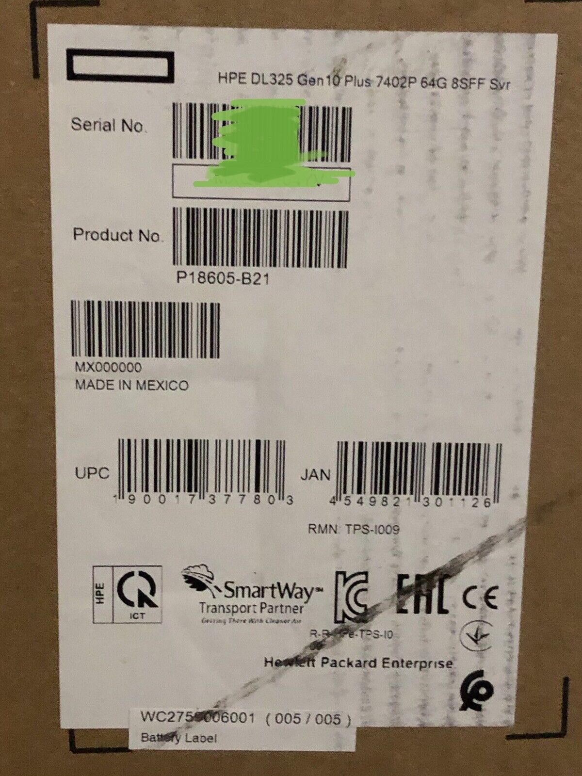 HPE DL325 Gen10+ Plus 24 Core EPYC 7402P 64GB 16x SFF 8x SATA/SAS 8x NVMe U.3.