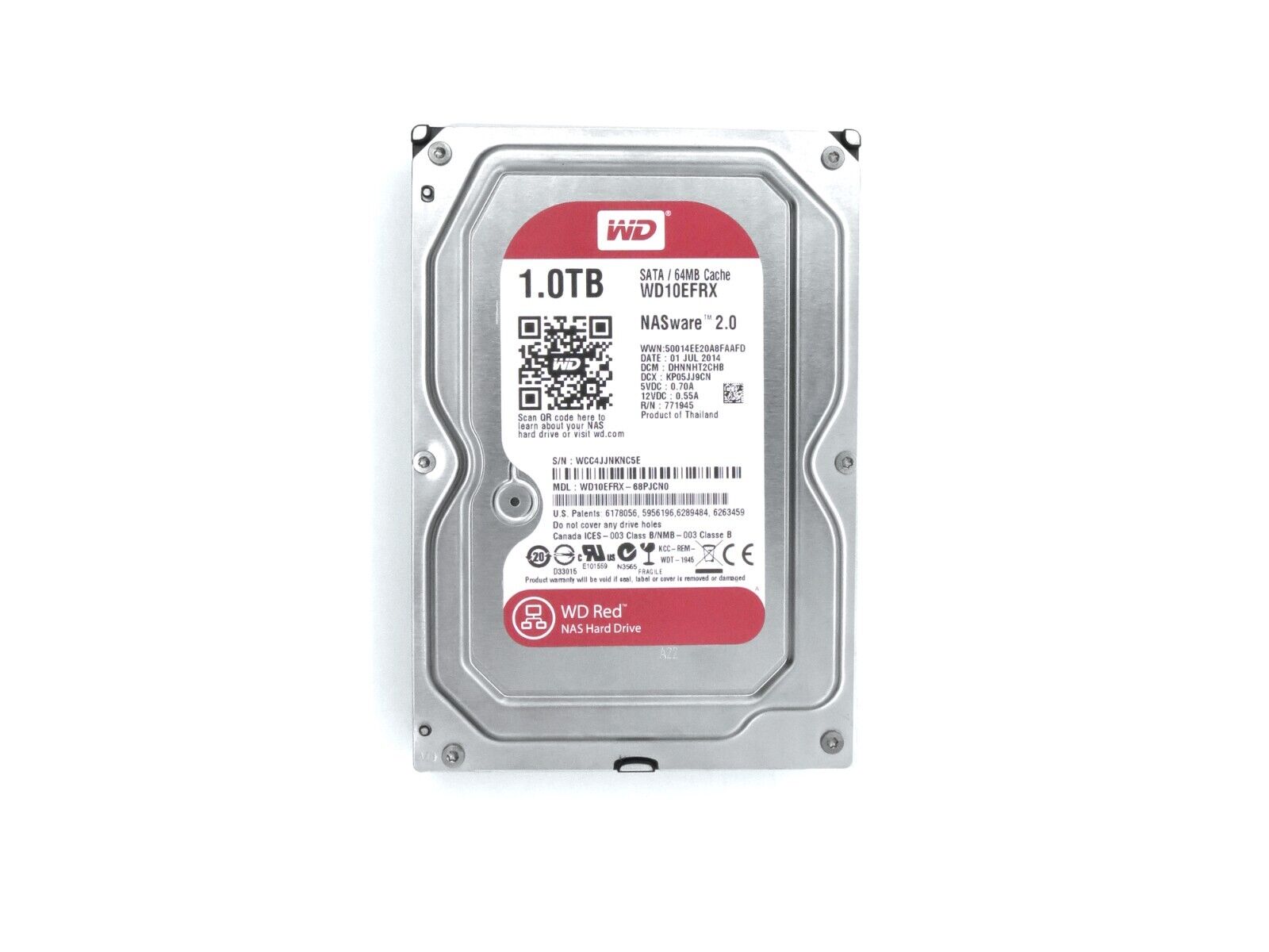 Western Digital WD10EFRX 1TB SATA 6Gb/s 5.4K rpm 3.5" LFF HDD Hard Disk Drive