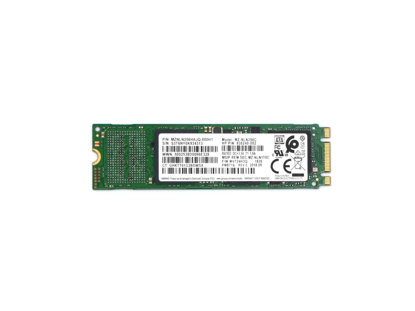 HPE 936240-002 Samsung 256GB SATA 6Gb/s M.2 2280 TLC SSD Solid State D