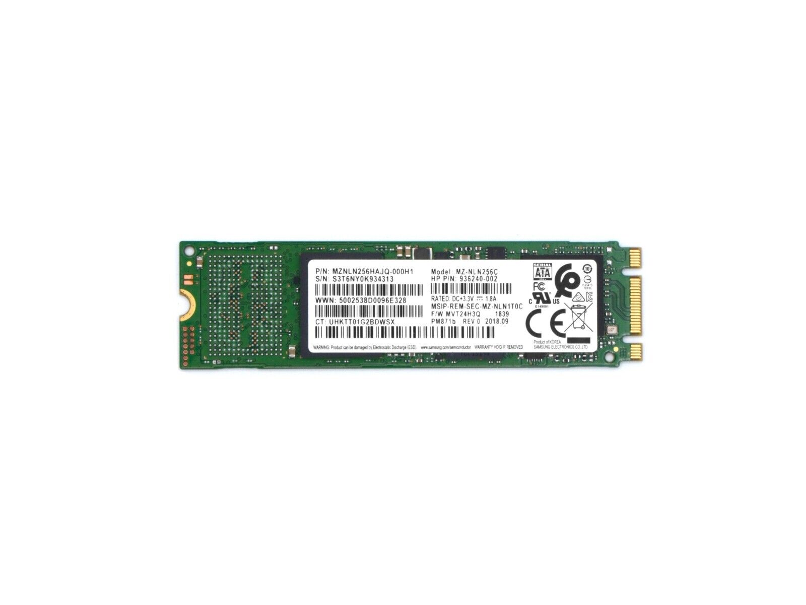 HPE 936240-002 Samsung 256GB SATA 6Gb/s M.2 2280 TLC SSD Solid State Drive