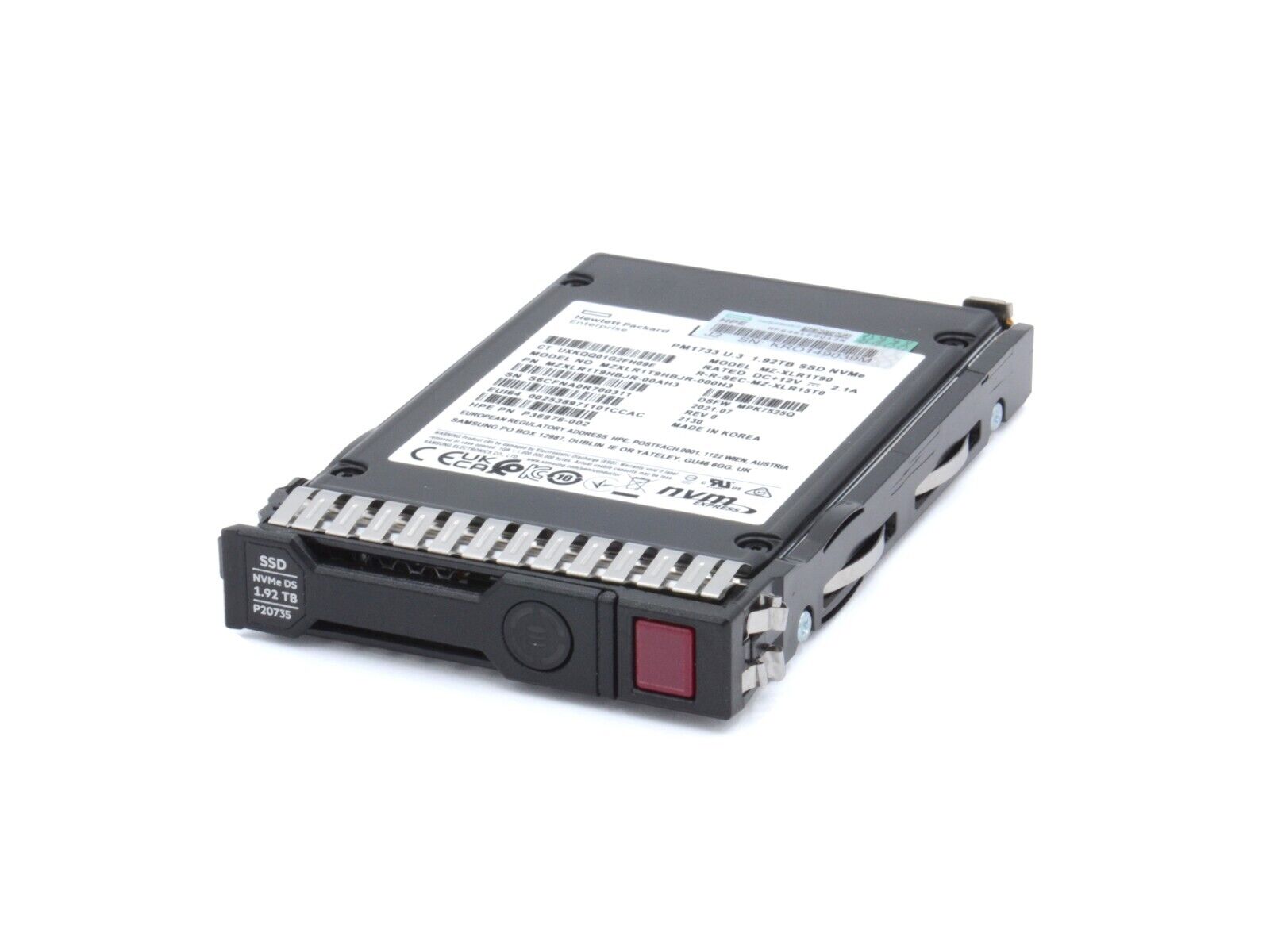 HPE P20735-001 1.92TB NVMe U.3 SSD Gen4 PCIe x4 High Performance RI 1DWPD SC SFF