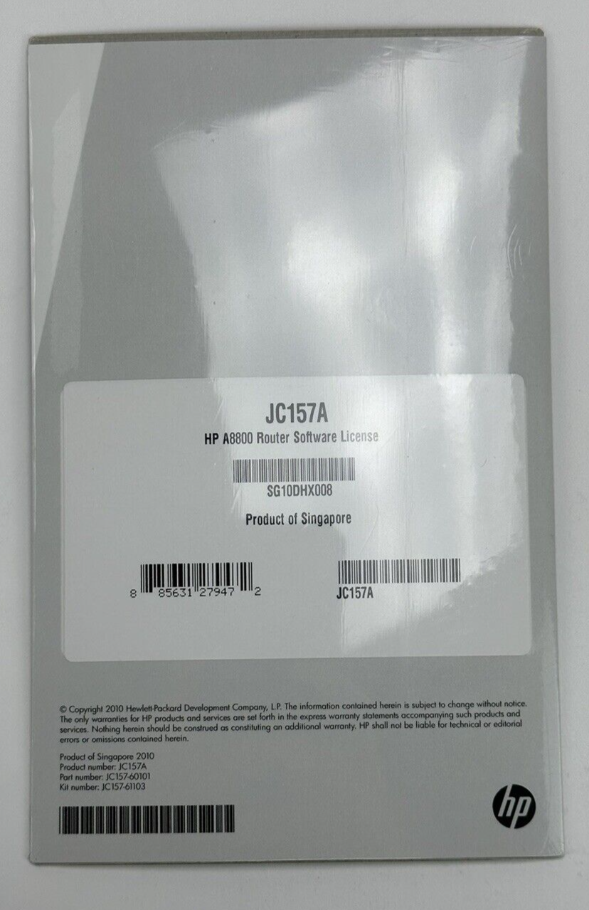 HP A8800 Router Software License JC157A