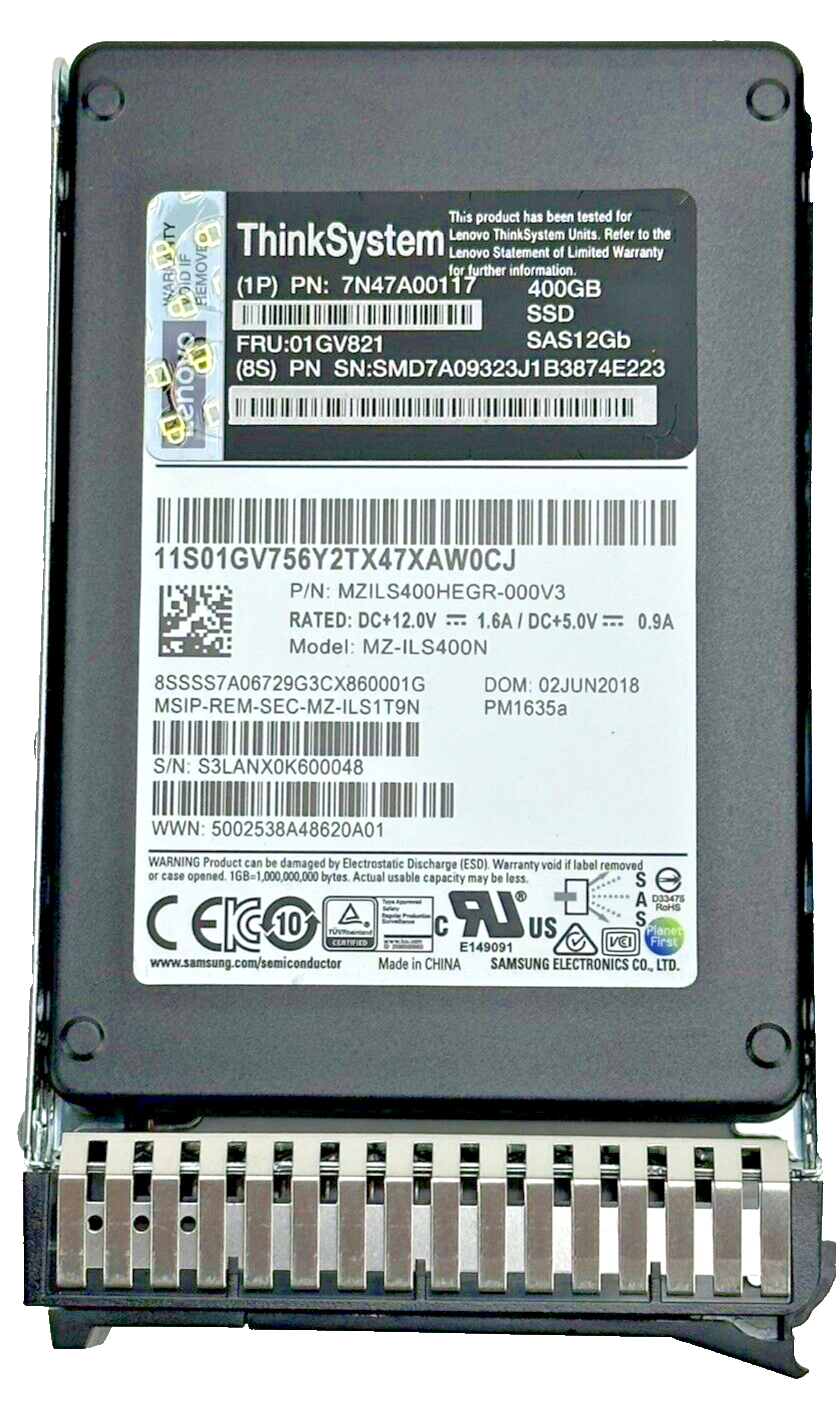 Lenovo 7N47A00117 400GB SAS 2.5" SFF Mixed Use MLC SSD Solid State Drive