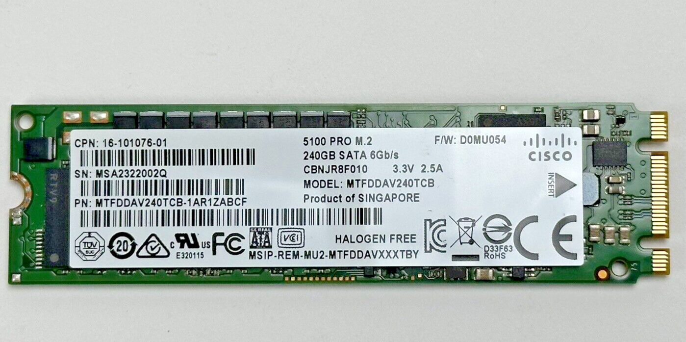Cisco 16-101076-01 240GB SATA M.2 2280 TLC SSD Solid State Drive