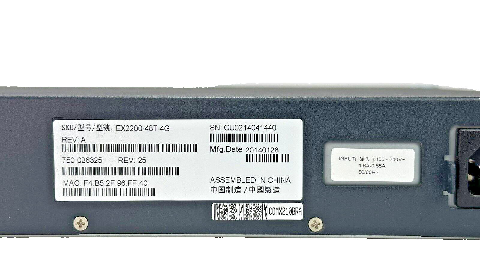 Juniper EX2200-48T-4G 48-Port RJ45 10/100/1000 L3 Switch 4x SFP Uplink Port