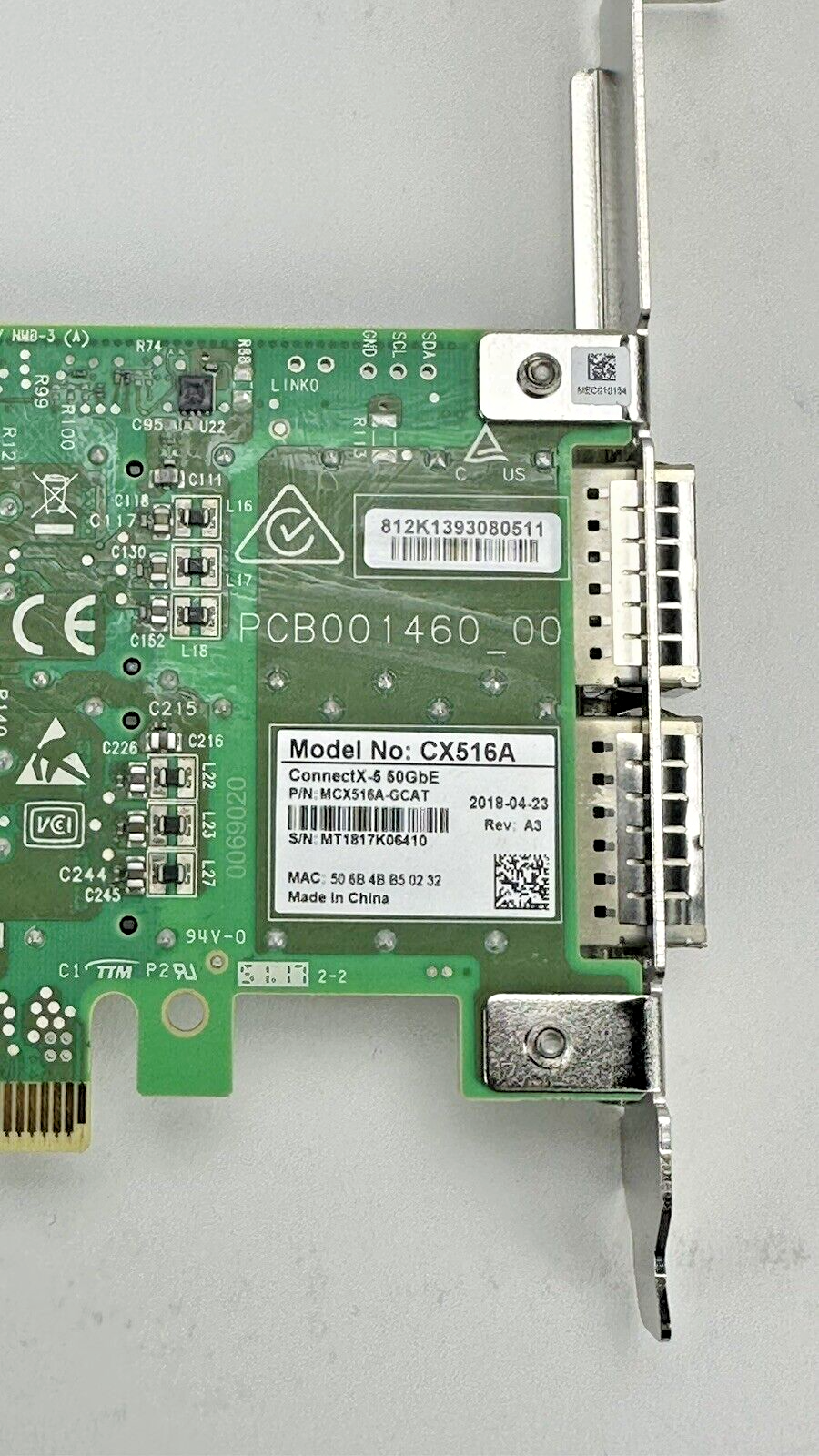 Mellanox ConnectX-5 50GbE Dual Port MCX516A-GCAT QSFP28 PCI-e NIC CX516A FH