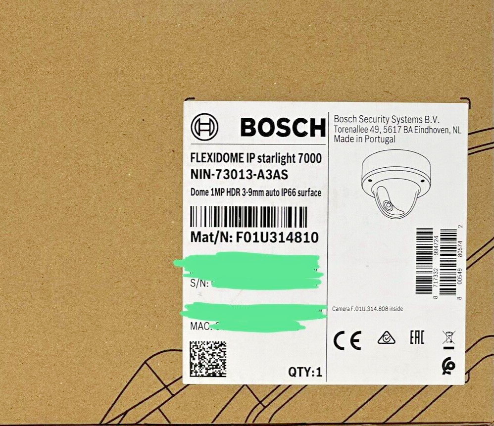 Bosch NIN-73013-A3AS Flexidome IP Starlight 7000 VR 1MP HDR 3-9mm auto IP66 Dome