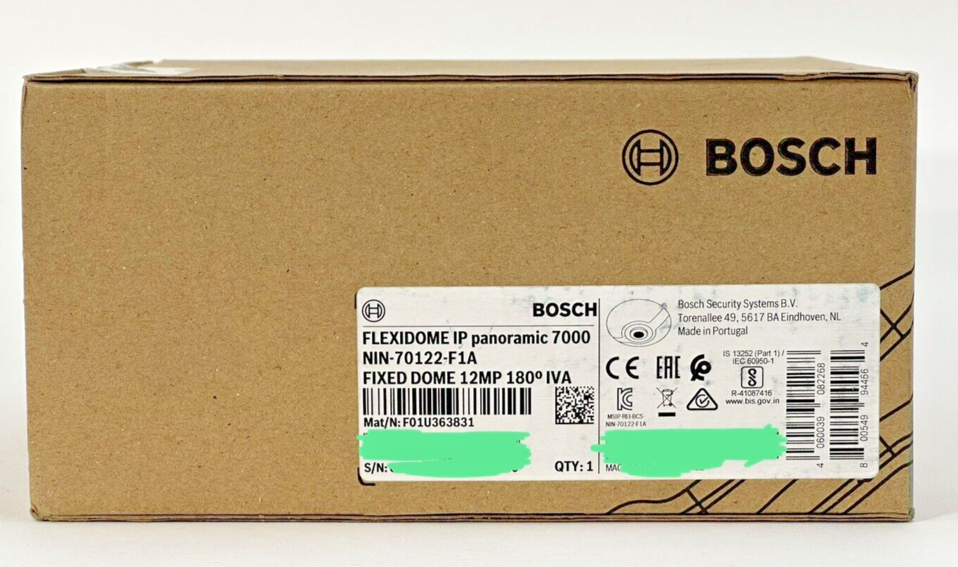 Bosch NIN-70122-F1A Flexidome IP 12MP 180 deg IVA Panoramic Camera Fixed Dome MP